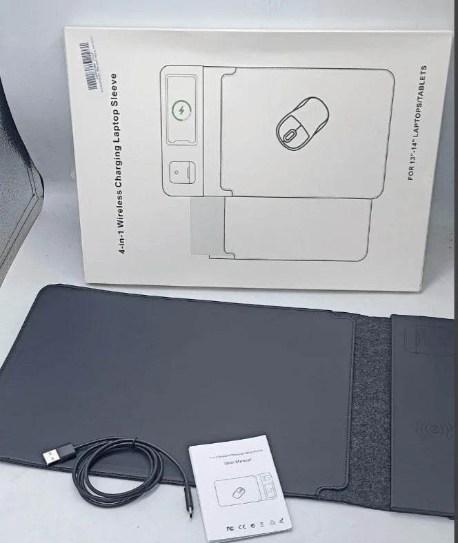 4-in-1 Wireless Charging Laptop Sleeve