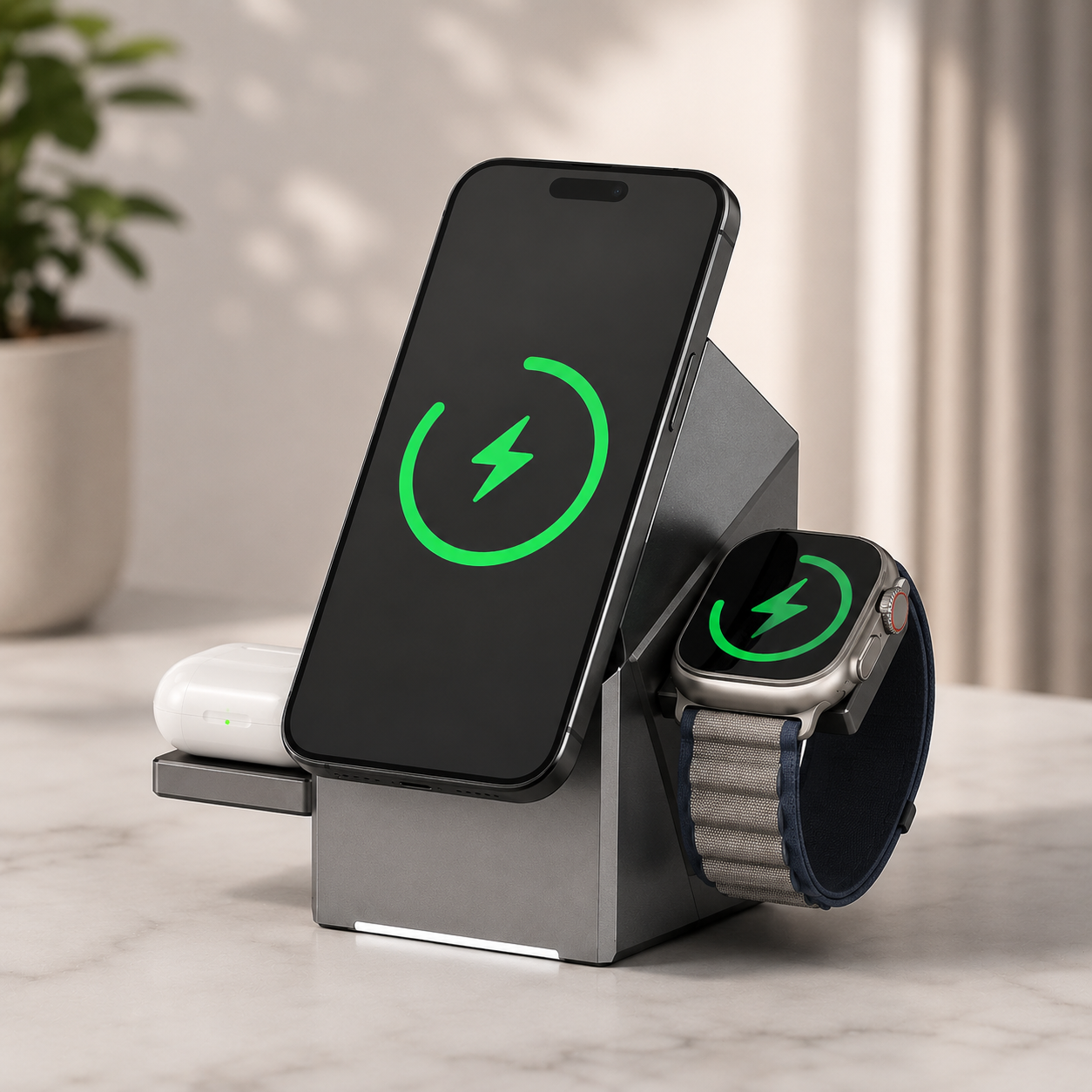 New Generation 3-in-1 Magnetic Pop-up Design Wireless Charger